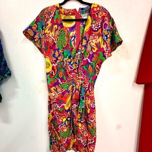 Colorful Floral Midi Dress